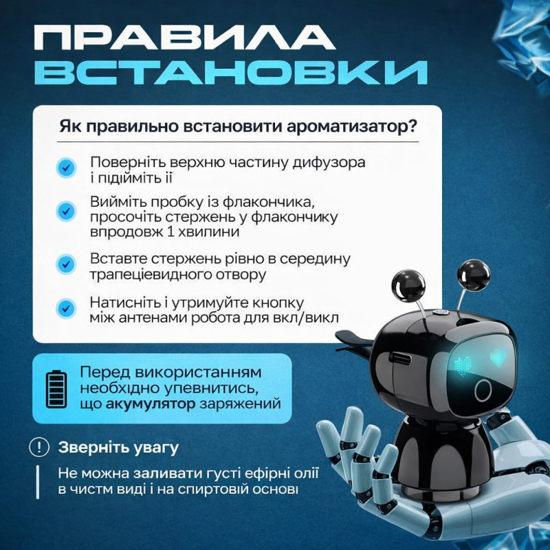 Ароматизатор для автомобиля автоматический "Умный Робот" на дефлектор, освежитель воздуха в салон