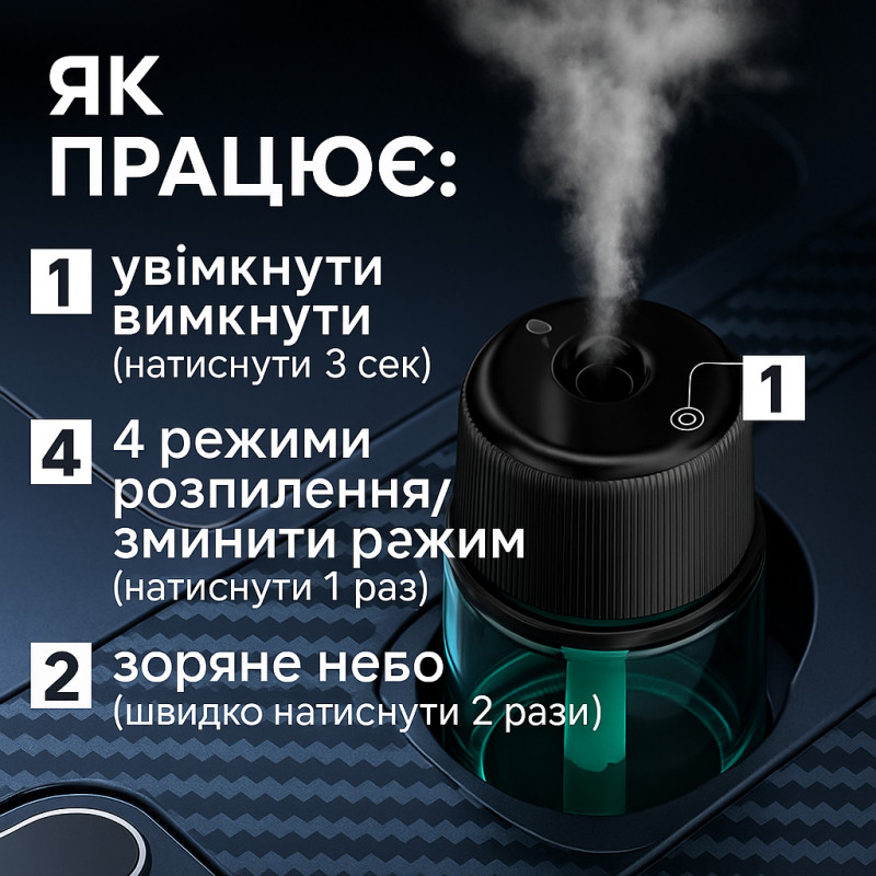 Ароматизатор автомобильный ультразвуковой «Звёздное небо» 160 мл