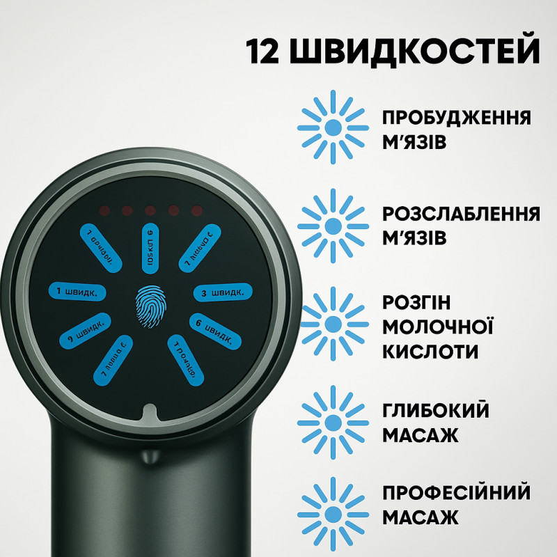 Ручной массажный пистолет Fascial Gun 8121 для глубокого массажа всего тела