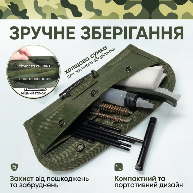 Комплект для ухода и чистки оружия 5.45/5.56 мм — шомпол, ершики, вишер и аксессуары в кейсе